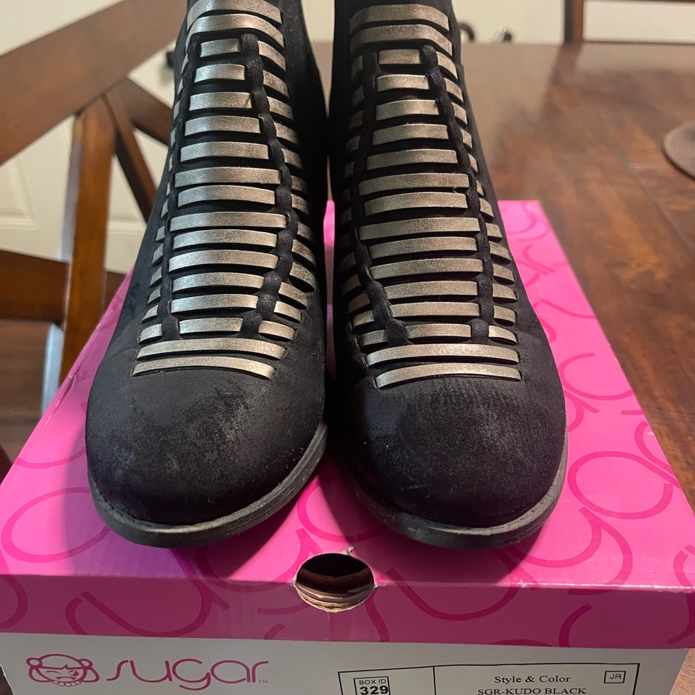 Sugar Black Strappy Heels